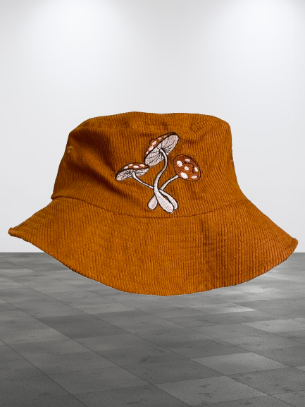 Brown Corduroy Mushroom Bucket Hat