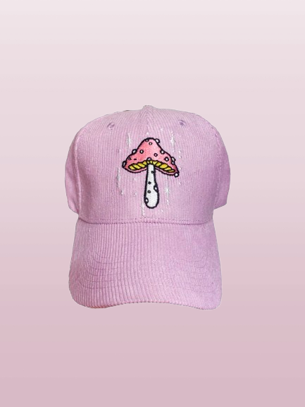 Lilac Corduroy Mushroom Baseball Cap