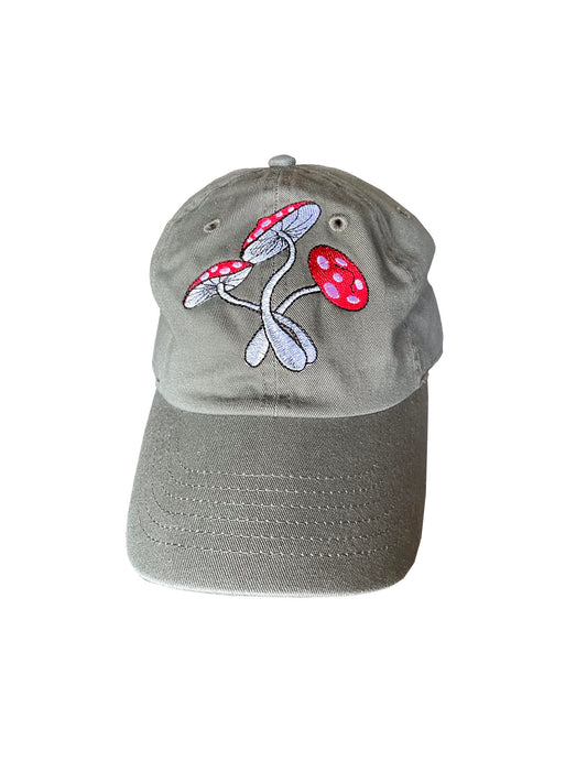 Grey Mushroom Baseball Cap