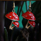Red and Gold Mushroom Earrings